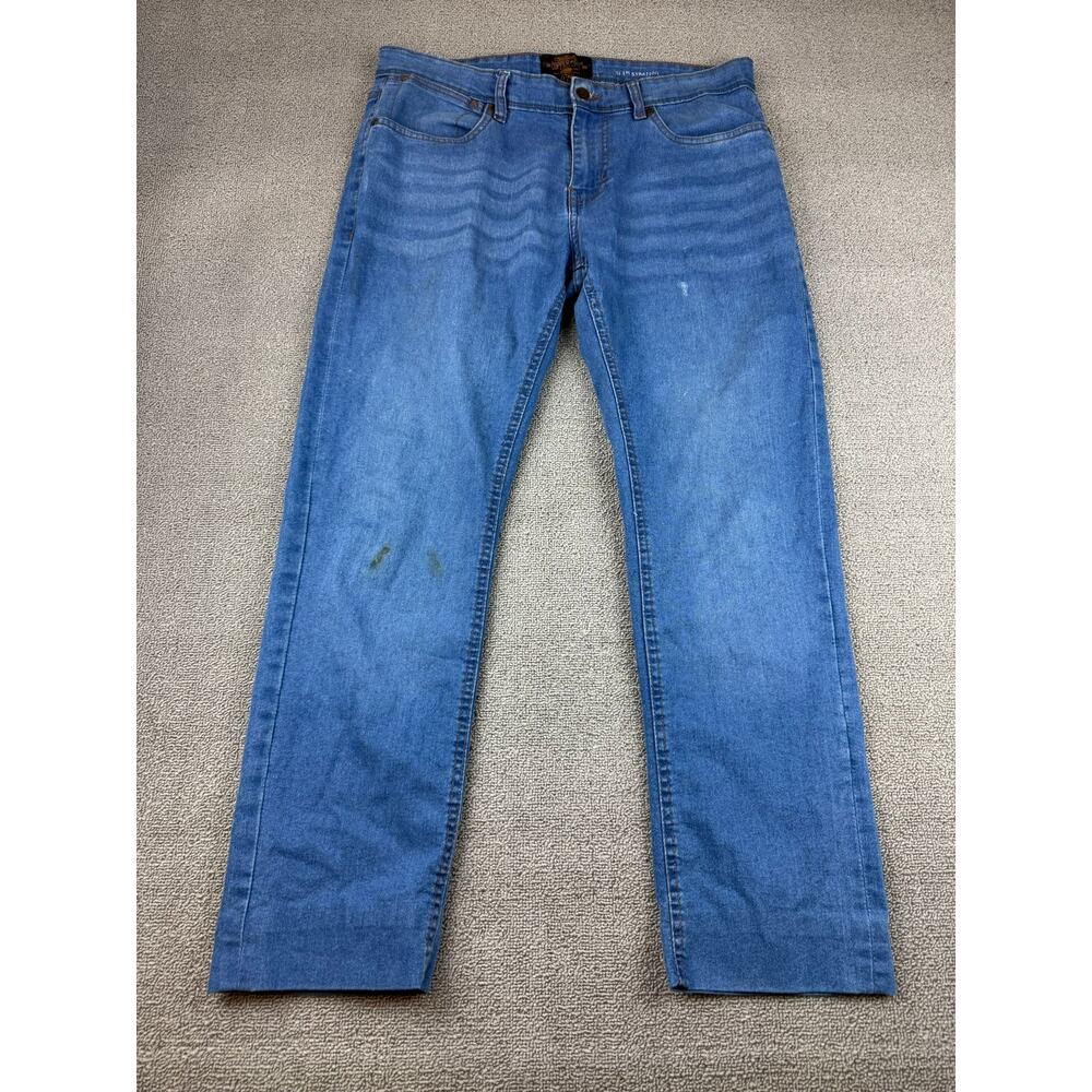 Copper And Oak Men's Size 34x32 Blue‎ Straight-leg Jeans